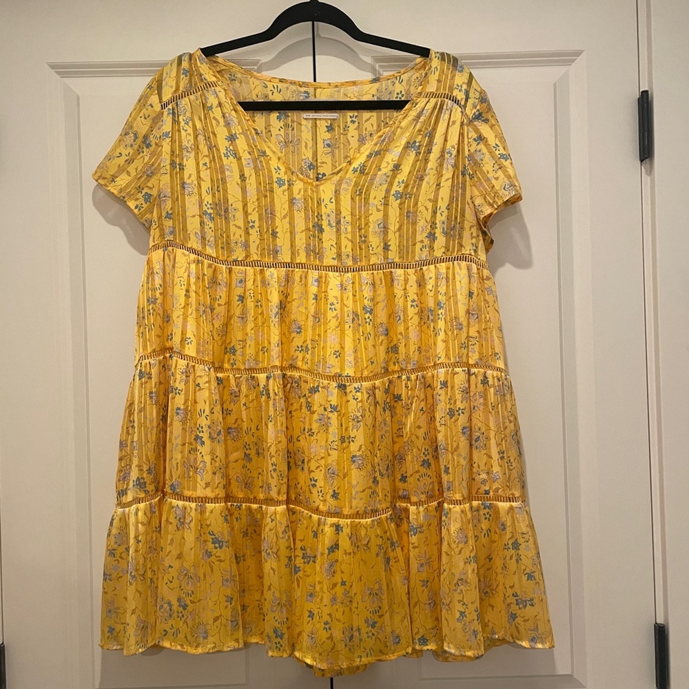Urban Outfitters Yellow and Blue Floral Dress